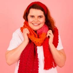 Paintbox Yarns Cheerful Cable Scarf (Free) -Textile Shop 416x416 4093